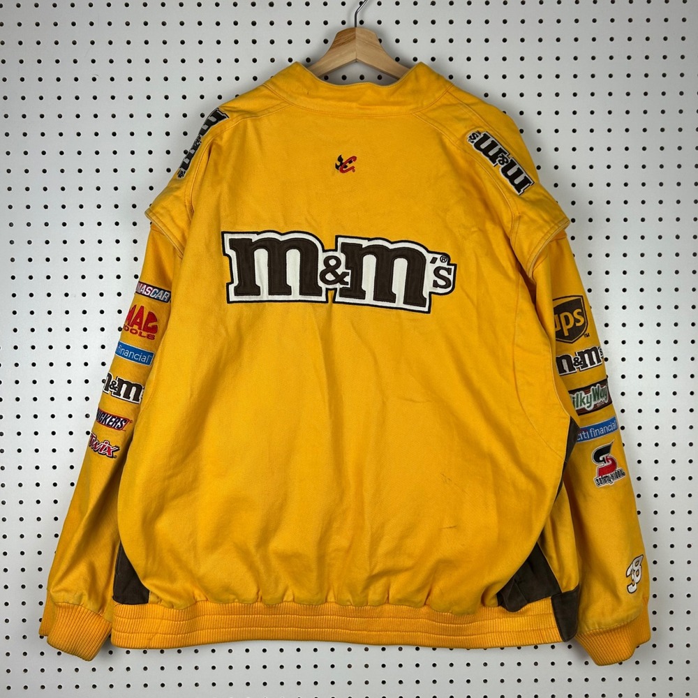 Chase Authentics NASCAR M&Ms Racing Jacket Yellow Cotton Twill 3XL Elliott Vtg - Picture 5 of 10